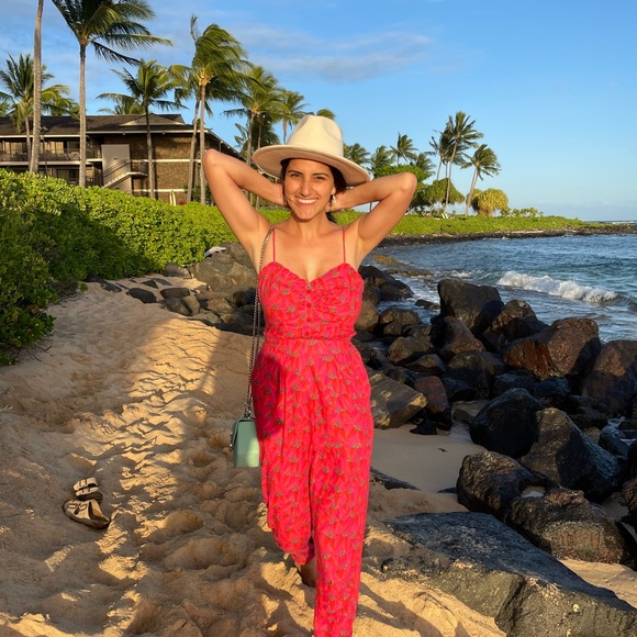 FARMRIO Pink Chilli Pepper Jumpsuit, Size Small - Picture 3 of 7